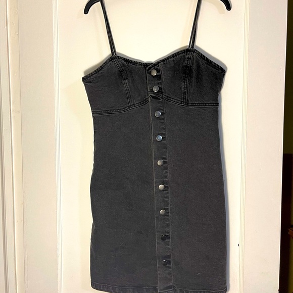 Forever 21 Dresses & Skirts - Grunge grey denim button up mini dress